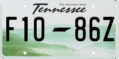 TN license plate F1086Z