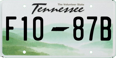 TN license plate F1087B