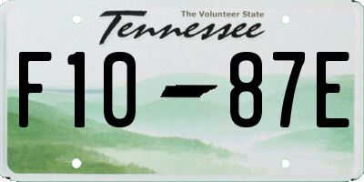 TN license plate F1087E