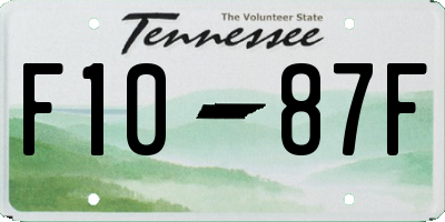 TN license plate F1087F