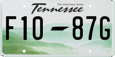 TN license plate F1087G
