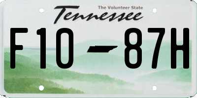 TN license plate F1087H