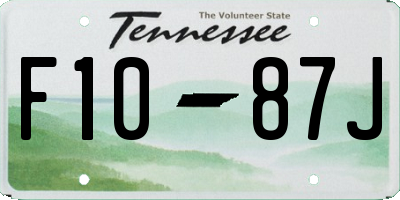 TN license plate F1087J