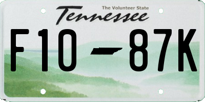 TN license plate F1087K