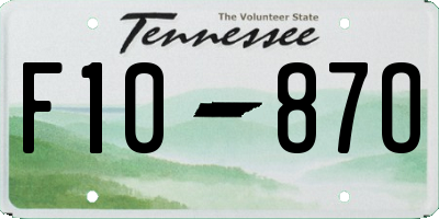 TN license plate F1087O