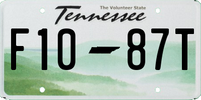TN license plate F1087T