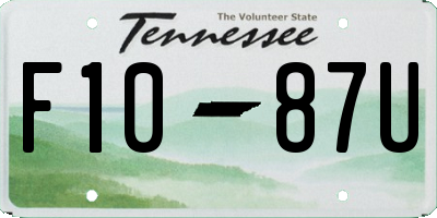 TN license plate F1087U
