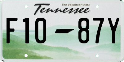 TN license plate F1087Y