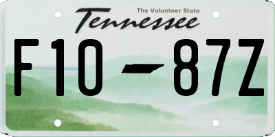 TN license plate F1087Z
