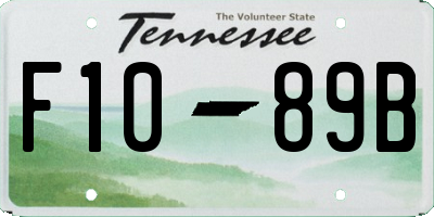 TN license plate F1089B