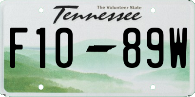 TN license plate F1089W