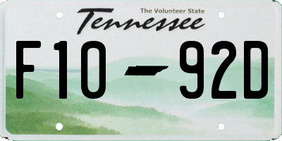 TN license plate F1092D