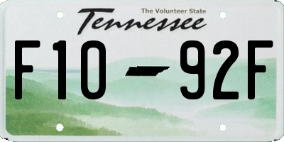 TN license plate F1092F