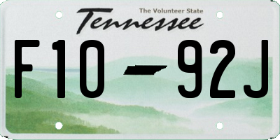 TN license plate F1092J