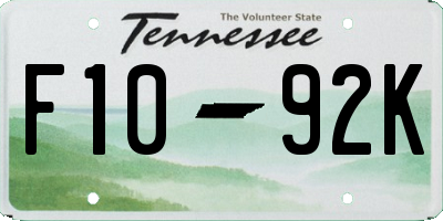 TN license plate F1092K