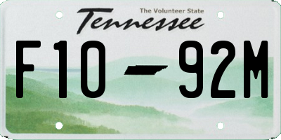 TN license plate F1092M
