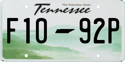 TN license plate F1092P