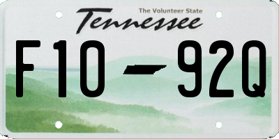 TN license plate F1092Q