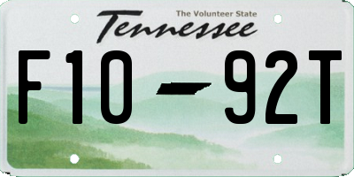 TN license plate F1092T