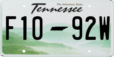 TN license plate F1092W