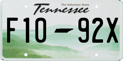 TN license plate F1092X