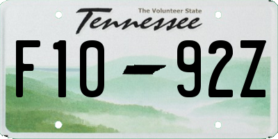 TN license plate F1092Z