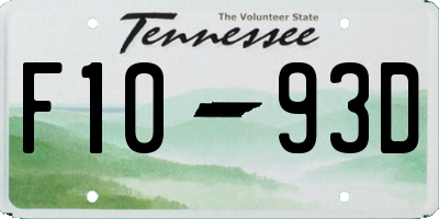 TN license plate F1093D