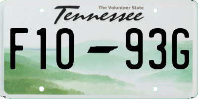 TN license plate F1093G