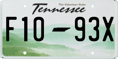 TN license plate F1093X