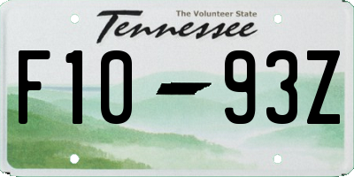 TN license plate F1093Z