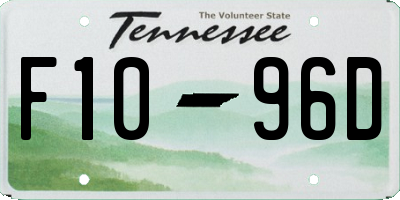 TN license plate F1096D