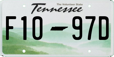 TN license plate F1097D