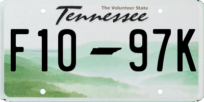 TN license plate F1097K