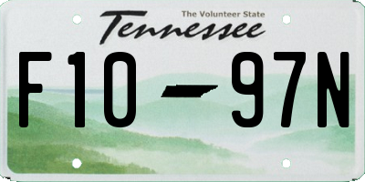 TN license plate F1097N