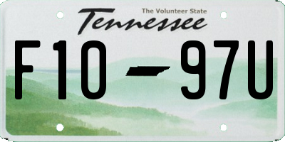TN license plate F1097U