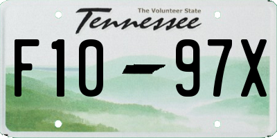 TN license plate F1097X