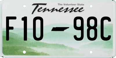 TN license plate F1098C