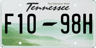 TN license plate F1098H