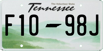 TN license plate F1098J