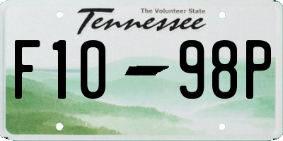 TN license plate F1098P