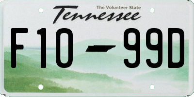 TN license plate F1099D