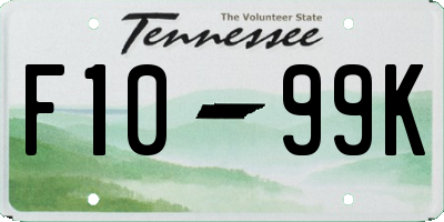 TN license plate F1099K