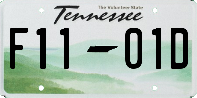 TN license plate F1101D