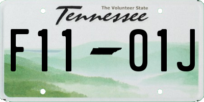 TN license plate F1101J