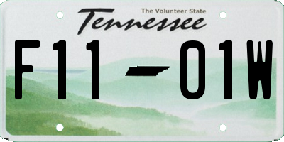 TN license plate F1101W