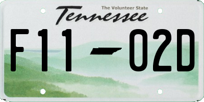 TN license plate F1102D