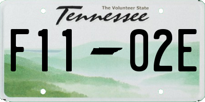 TN license plate F1102E