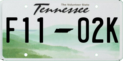 TN license plate F1102K