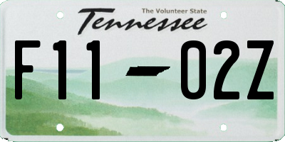 TN license plate F1102Z