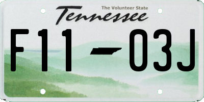 TN license plate F1103J